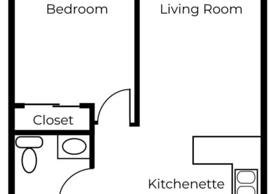 Avamere at Chestnut Lane One Bedroom 555 Square Foot Floor Plan