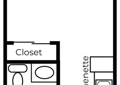 Avamere at Chestnut Lane Studio 368 Square Foot Floor Plan